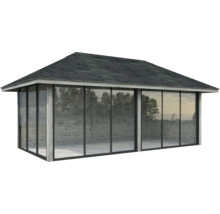 Gartenpavillon mit Dach und Glasschiebetüren
