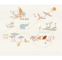 Illustrierte Karte mit den Stationen Der König der Löwen