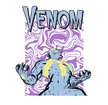 Venom Grafikdruck mit abstraktem Hintergrund
