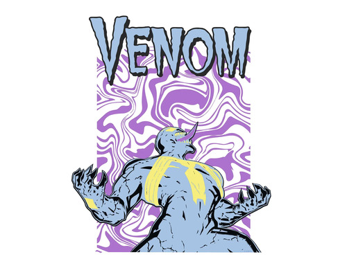 Venom Grafikdruck mit abstraktem Hintergrund