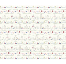 Tapete mit Winnie Puuh, Tiger, I-Aah und Blumenmuster