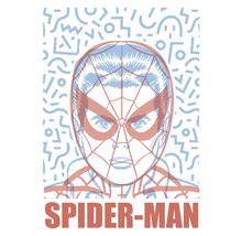 Spider-Man-Illustration mit geometrischem Muster