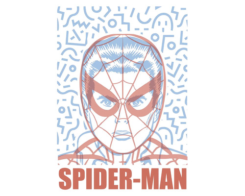 Spider-Man-Illustration mit geometrischem Muster