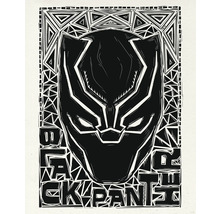 Illustration der Maske von Black Panther mit geometrischem Muster