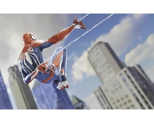 Fototapete Vlies DX8-240 Marvel Spider-Man Spider Web 8-tlg. 250 x 400 cm Spider-Man-Figur vor Wolkenkratzern