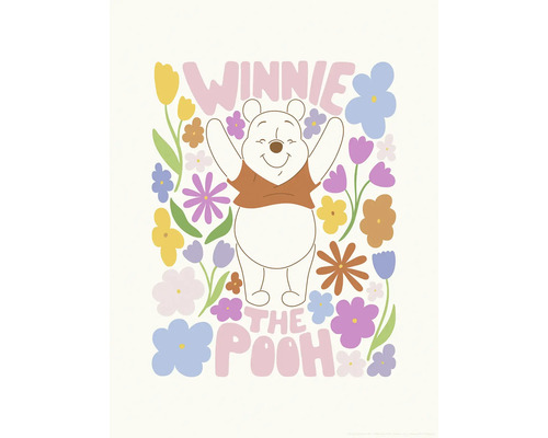 Illustration von Winnie Puuh mit Blumen