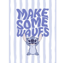 Dekoratives Wandbild mit dem Text Mach Wellen und einer Abbildung von Stitch