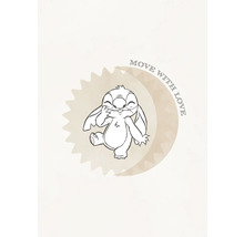 Zeichnung von Stitch mit dem Schriftzug Move with Love