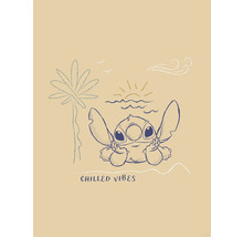 Illustration von Stitch am Strand mit der Aufschrift Chill Vibes