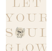 Wanddekoration mit dem Schriftzug Lass deine Seele leuchten und einer Stitch-Figur