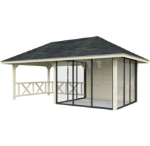 Holzpavillon mit Dach und Seitenwänden
