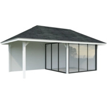 Gartenhaus mit Dach und Glasschiebetüren