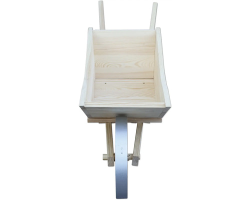 Holzschubkarre von vorn