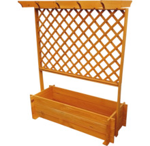 Blumenkasten aus Holz mit Rankgitter