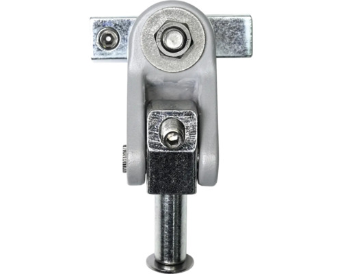 Detailaufnahme eines Metallscharniers mit Schrauben