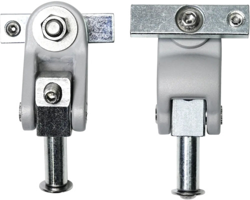 Zwei Ansichten eines Möbelbeschlags aus Metall.