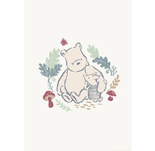 Illustration von Winnie Puuh und Ferkel mit Blättern und Pilzen