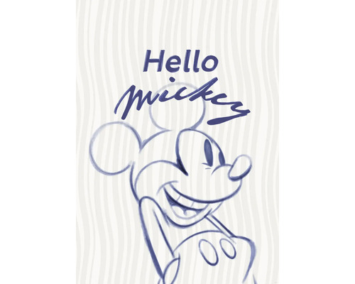 Mickey Mouse Skizze mit dem Text Hallo Mickey