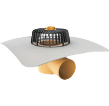 TopWet Dachgully horizontal mit integrierter PVC-Kunstoffdichtungsbahn DN 125 mm
