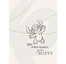 Illustration von Stitch mit dem Schriftzug Tue was dich glücklich macht