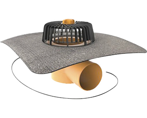 Dachablauf mit Laubfangkorb und Anschlussrohr