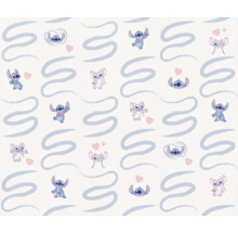 Tapete mit Stitch- und Engel-Motiven sowie geschwungenen Linien