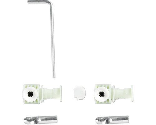 Montage Set mit Inbusschlüssel, Dübel und Stift