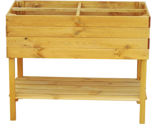 Hochbeet aus Holz mit Ablage