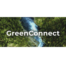 GreenConnect Logo vor Flusslandschaft