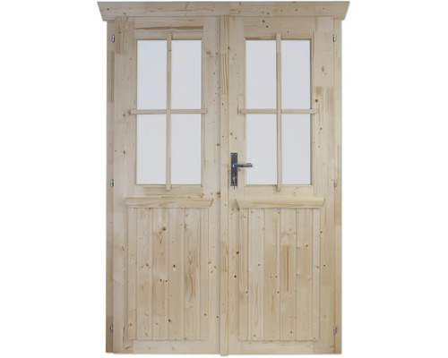 Doppeltür für Gartenhaus 28 mm SKAN HOLZ halbverglast 117,5x179,5 cm natur Doppeltür für Gartenhaus 28 mm SKAN HOLZ halbverglast 117,5x179,5 cm natur
