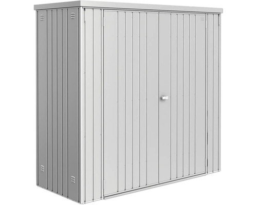 Geräteschrank Biohort Gr. 190 187,1 x 79,1 cm silber-metallic Metallgerätehaus mit Doppeltür zur Gartenaufbewahrung