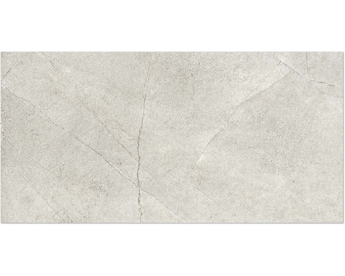 Feinsteinzeug Wand- und Bodenfliese Fantasy 60 cm x 120 cm x 1,05 cm gris Lappato rektifiziert Fliesenbelag mit Marmoroptik für den Innenbereich