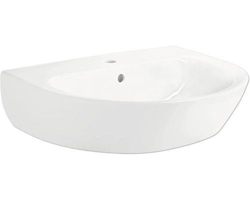 GEBERIT Waschtisch Renova 600 x 480 mm weiß glänzend inkl. Schallschutzset CG05561000 Weißes Keramik Waschbecken