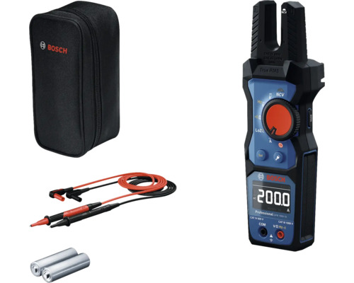 Bosch GFM 1000-15 Strommesszange mit Batterien, Messleitungen und Tasche