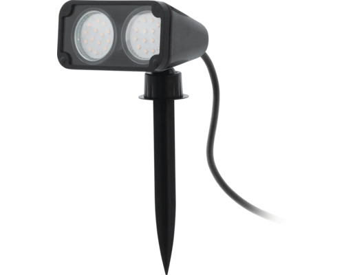 Gartenstrahler mit zwei LED Lampen und Erdspieß