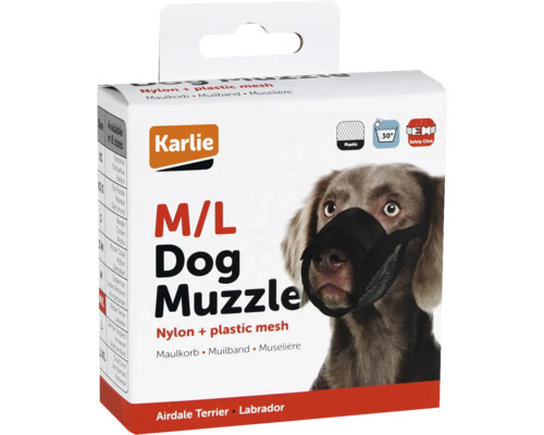 Karlie Hundemaulkorb aus Nylon und Kunststoffnetz, Groesse M bis L, Verpackung