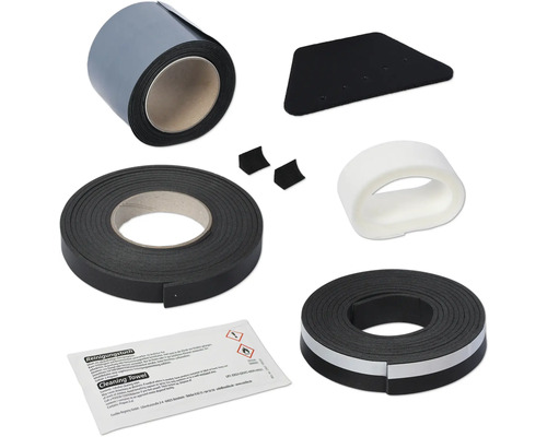 Zubehörset mit Klebeband, Rakel, Reinigungstuch und Montagehilfen