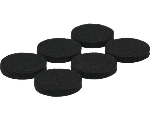 Sechs runde Gerätefüße aus Filz