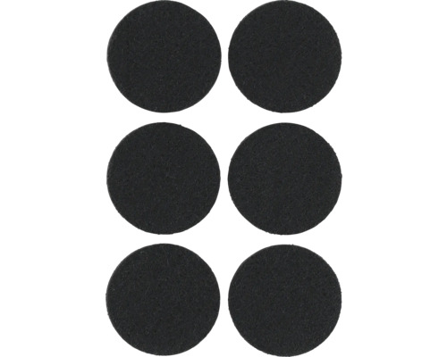 Tarrox Filzgleiter 33x6 mm rund schwarz selbstklebend 6 Stück