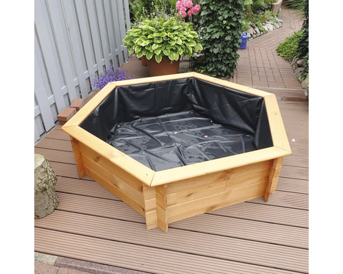 Hochteich promadino Miniteich 6eck-Hochteich, honigbraun mit Teichfolie 170 x 140 x 40 cm Hochteich promadino Miniteich 6eck-Hochteich, honigbraun mit Teichfolie 170 x 140 x 40 cm