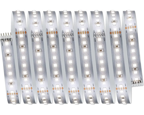 MaxLED 1000 Erweiterungs Strip 2,5 m 18W 2750 lm 4000 K 320 LED´s 24V Mehrere LED-Streifen liegen nebeneinander.