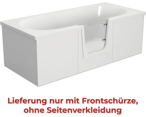 Badewanne mit Tür mittig Anschlag rechts SCHULTE Q2 75 x 170 cm alpinweiß glänzend mit Frontschürze D80007M3-3