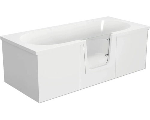 Badewanne mit Tür mittig Anschlag rechts SCHULTE Q2 80 x 180 cm alpinweiß glänzend mit Front- und 2 Seitenschürzen D80010M4-3