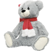 Grauer Teddybär mit rotem Schal
