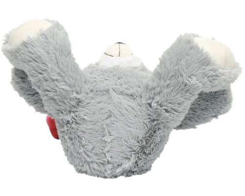 Grauer Plüsch Bär von hinten gesehen