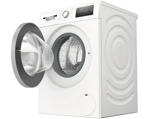Weiße Bosch Waschmaschine mit geöffneter Tür