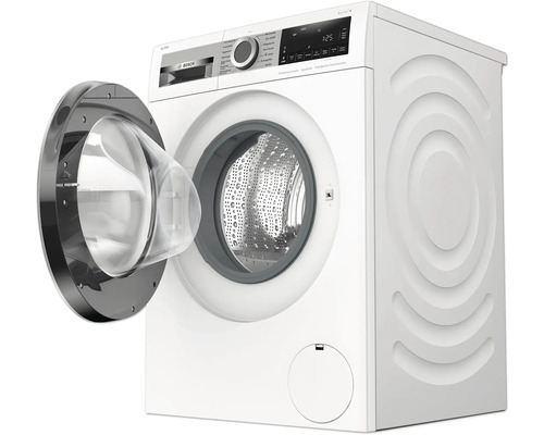 Weiße Bosch Waschmaschine mit offener Tür