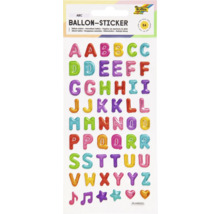 Ballon-Stickerbogen mit Buchstaben und Motiven