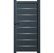 Moderne Gartentür aus Aluminium mit horizontalen Zierleisten