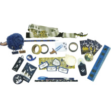 Schreibtischaccessoires mit Harry Potter Motiven, darunter Stifte, Masking Tape und Lanyard
